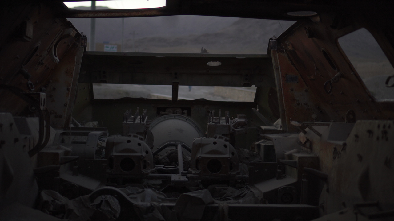 The interior of an armoured vehicle